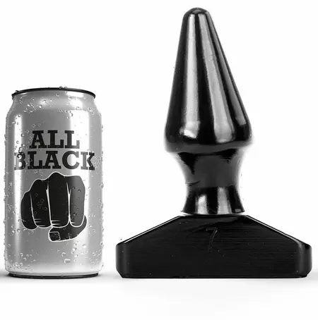 All Black Plug AB47 16 cm - Anatomic Model, Black PVC, Large Size