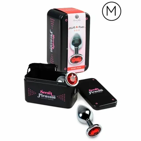 Secret Play Metalni čep Crveni M - Aluminijum, dekorativni dragulj, 8.5 cm