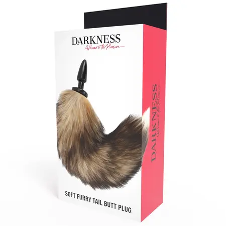 Darkness Silikonski intimni sistem sa prirodnim veštačkim repom 10 cm Crni