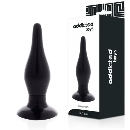 Addicted Toys Čep Crni 14.5 cm - Fleksibilni TPR model