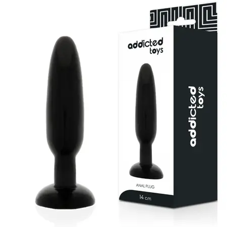 Addicted Toys Crni TPR Comfort čep 14cm Fleksibilni analni model