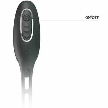 Pretty Love Vibrating Silicone Double Intimate Ring Set, Black, USB Rechargeable