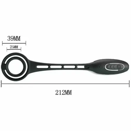 Pretty Love Vibrating Silicone Double Intimate Ring Set, Black, USB Rechargeable