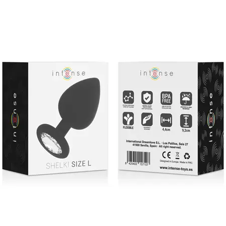 Intense Shelki L Plug Black - Medical Silicone, Ergonomic, 9.2 cm