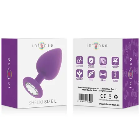 Intense Shelki L Silikonski Čep Ljubičasta - Ergonomska Dijamantska Baza, Veća Veličina