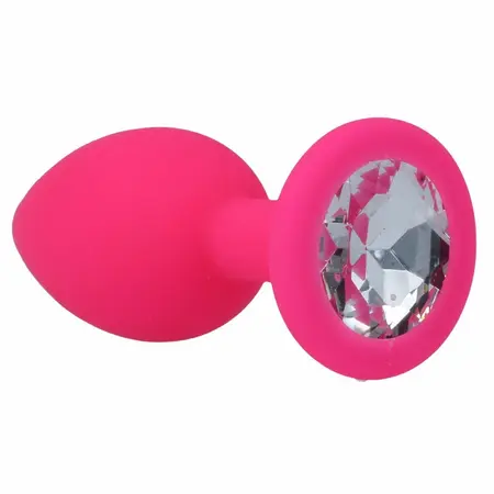 Intense Shelki S Fuchsia - Compact Silicone Plug with Diamond-Shaped Base