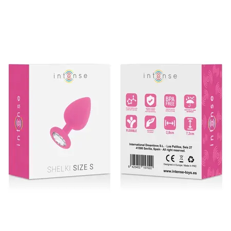 Intense Shelki S Fuchsia - Compact Silicone Plug with Diamond-Shaped Base