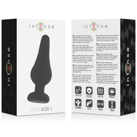 Intense Pipo L Silikonski Analni Čep Crni 13 cm - Meki Fleksibilni Dizajn