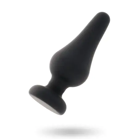Intense Pipo S Silikonski Analni Čep Crni 9.8 cm - Klasičan Suženi Dizajn