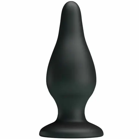 Pretty Love Ergonomic Silicone Intimate Plug Black 15.4 cm with Suction Base