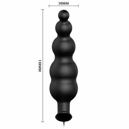 Pretty Love Silicone Intimate Plug Black 12 Vibration Modes Remote Control