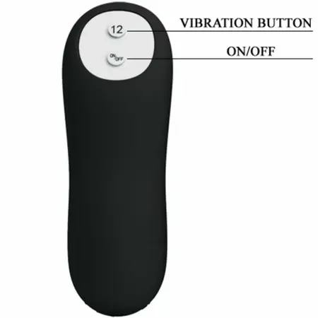 Pretty Love Silicone Intimate Plug Black 12 Vibration Modes Remote Control