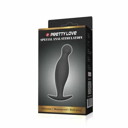 Pretty Love Silicone Anal Plug 11.7 cm Black Ergonomic Handle Design