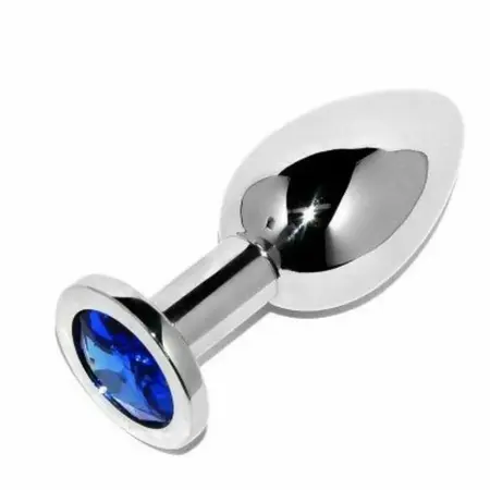 Metal Hard Čelični Intimni Čep Plavi Dragulj Mali 5.7 cm