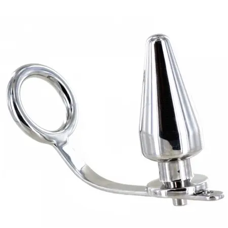 Metal Hard Steel Intimate Ring & Plug System 45mm x 50mm Hypoallergenic