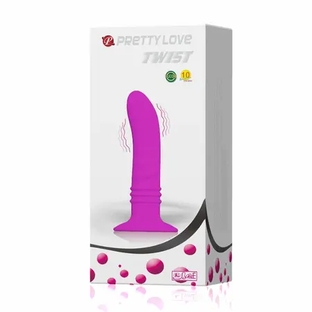Pretty Love Anal Twist II Silicone Vibrating Plug 10 Modes 13cm Black