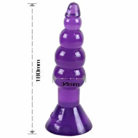 Baile Gelatina Series Intimate Plug 17cm Lilac with Suction Base