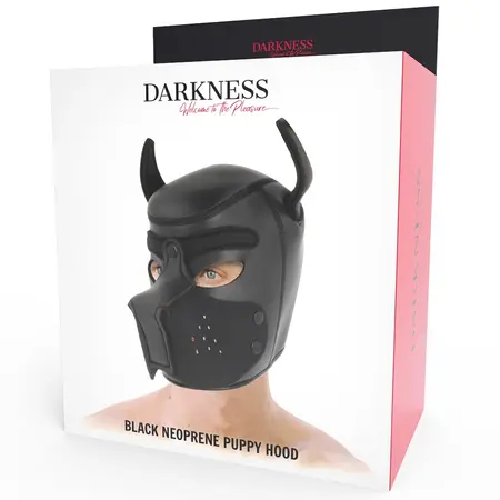Darkness Neoprenska Maska za Psa L - Podesiva Skidiva Njuška Crna/Crvena