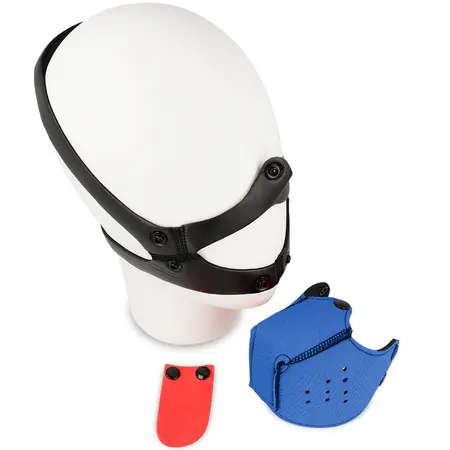 OHMAMA Dog-Style Blue Mask with Adjustable Strap - Fetish Collection