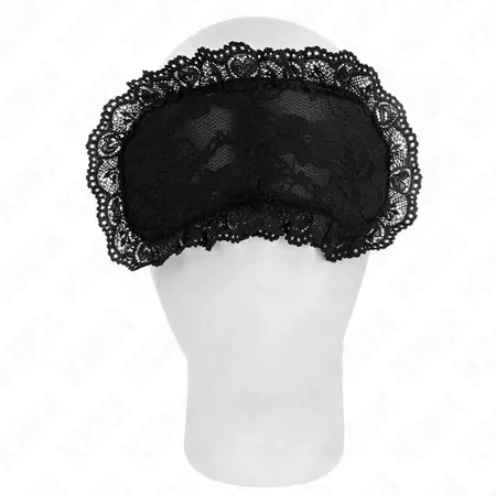 KINK Čipkasti Zavoj Model 1 - Dekorativna Čipkasta Maska 22.5 x 11 cm Crna