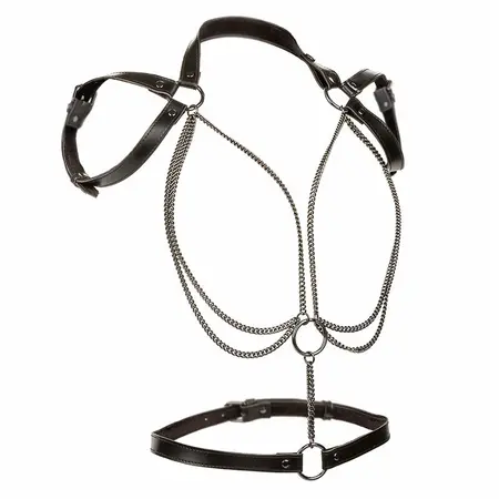 CalExotics Euphoria Plus Size Multi-Chain Halter Harness Premium Velvet