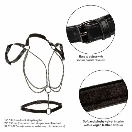 CalExotics Euphoria Multi-Chain halter pojas premium, podesiv od veganske kože