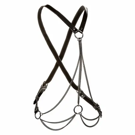 CalExotics Euphoria Multi-Chain pojas premium od veganske kože, crni