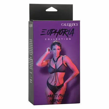 CalExotics Euphoria Multi-Chain pojas premium od veganske kože, crni