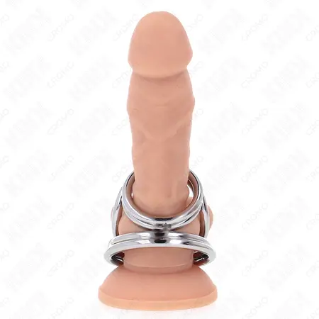 KINK Trojni set hromiranih čeličnih prstenova 3.8–5 cm – Polirana metalna serija