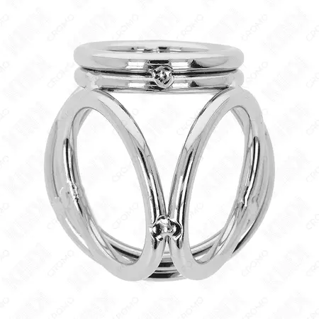 KINK Trojni set hromiranih čeličnih prstenova 3.8–5 cm – Polirana metalna serija