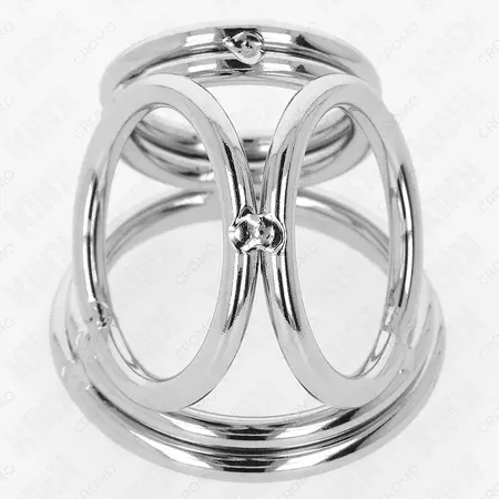 KINK Trojni set hromiranih čeličnih prstenova 3.8–5 cm – Polirana metalna serija
