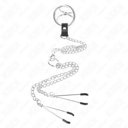 KINK Metalni sistem prstenova 3.8–5 cm sa lancem 26 cm i podesivim stezaljkama