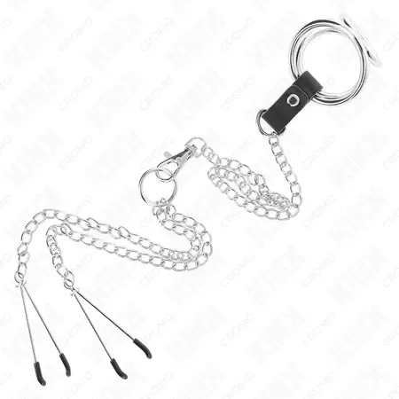 KINK Metalni sistem prstenova 3.8–5 cm sa lancem 26 cm i podesivim stezaljkama