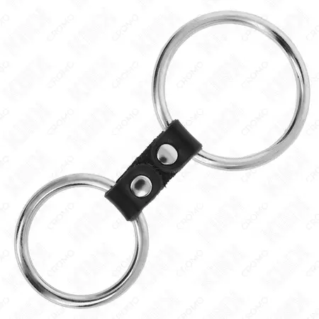 KINK Dupli metalni prsten sa kožnom trakom 3.7–5 cm – Podesivi sistem podrške