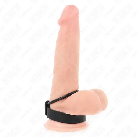 KINK Silikonski prsten 3.8 cm sa kožnom trakom i razdelnikom 22x1.5 cm, crni