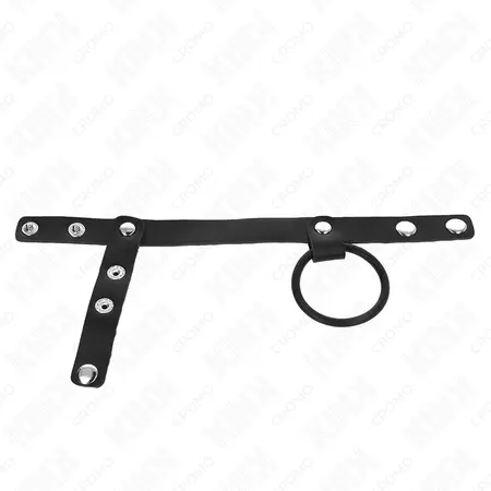 KINK Silikonski prsten 3.8 cm sa kožnom trakom i razdelnikom 22x1.5 cm, crni