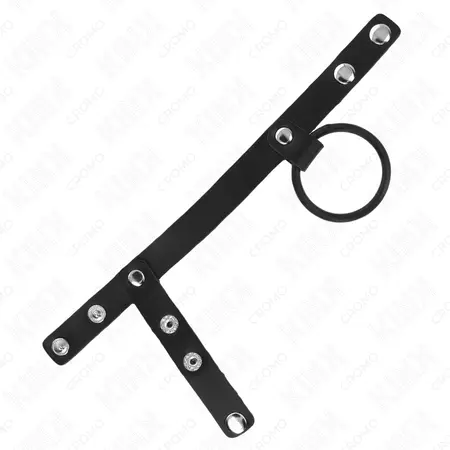 KINK Silikonski prsten 3.8 cm sa kožnom trakom i razdelnikom 22x1.5 cm, crni