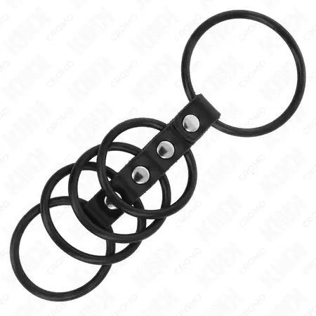KINK Silikonski sistem prstenova, set od 5 komada 3.8–4.8 cm sa kožnim konektorom