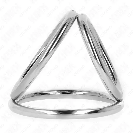 KINK Trojni set hromiranih metalnih prstenova 3.2–4.5 cm, nerđajući čelik, srebrni