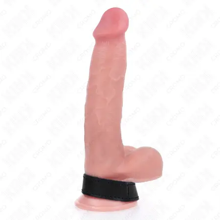 KINK Leather Adjustable Ring with Velcro Closure Black 20x2 cm
