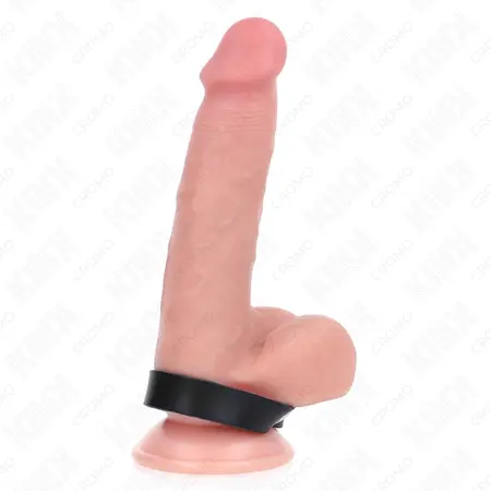 KINK Kožni podesivi intimni prsten sa pritisnim zatvaranjem 21.5x1.5cm Crna