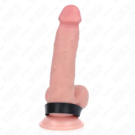 KINK Kožni podesivi intimni prsten sa pritisnim zatvaranjem 21.5x1.5cm Crna