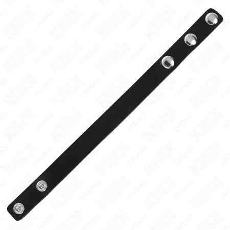 KINK Kožni podesivi intimni prsten sa pritisnim zatvaranjem 21.5x1.5cm Crna
