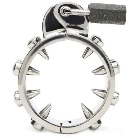 Metal Hard Antierekcioni čelični kontrolni prsten 3.8cm sa šiljcima iznutra