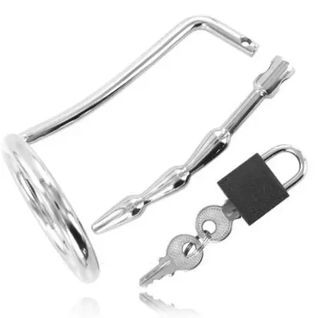 METAL HARD Stainless Steel Anatomical Restraint Ring with Insert Plug 45mm