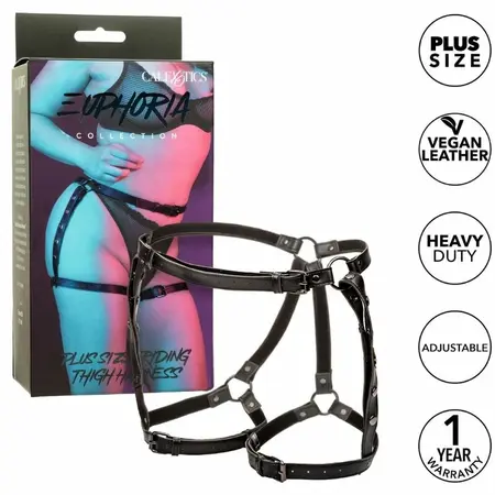 CalExotics Euphoria Plus Size Podesiva butna podvezica - Crni somot
