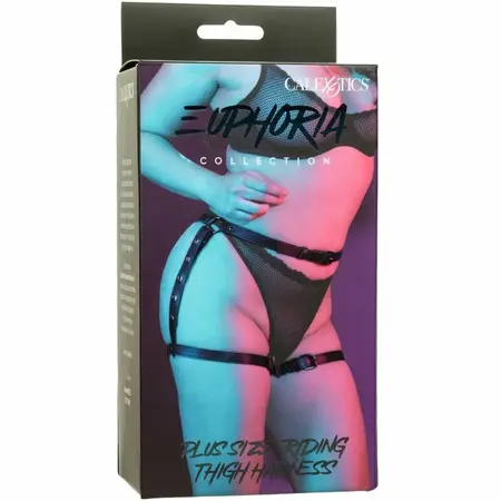 CalExotics Euphoria Plus Size Podesiva butna podvezica - Crni somot