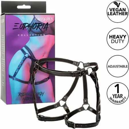 CalExotics Euphoria Adjustable Thigh Harness with Velvet Lining Black