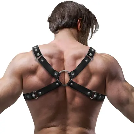 Fetish Submissive Attitude Men’s Eco-Leather Bulldog Chest Harness M/L