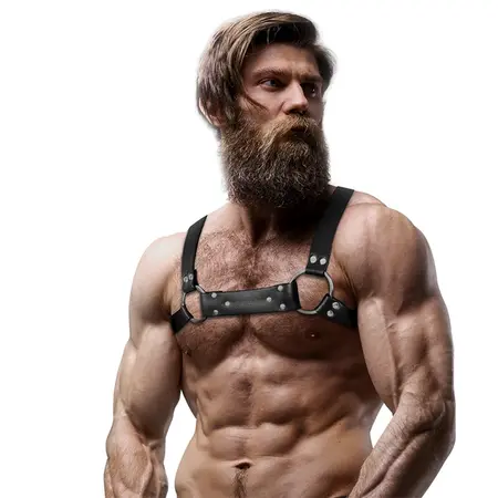 Fetish Submissive Attitude Men’s Eco-Leather Bulldog Chest Harness M/L
